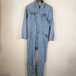 Hayden Denim Jumpsuit Women's S/M Long Sleeve Light Wash